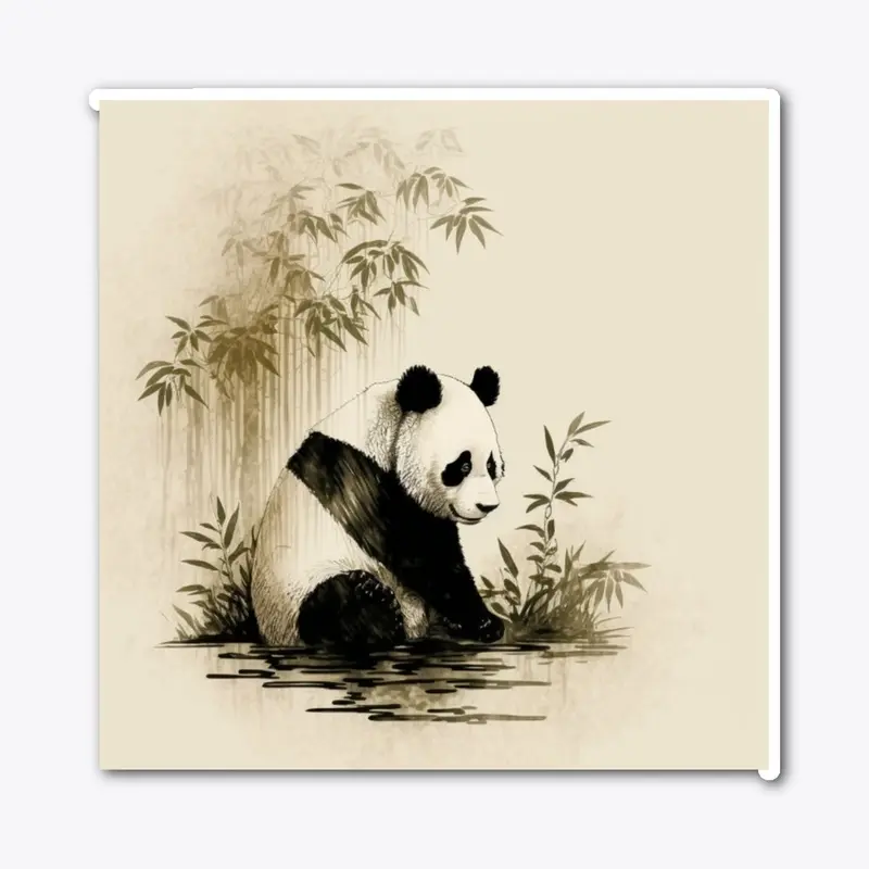 Serene Panda and Bamboo